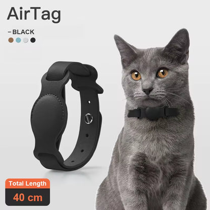 New Leather Pet Adjustable Collar for Apple Airtag Location Tracker.